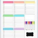 Lincia Magnetic to Do List Whiteboard for Wall 24" x 18" Large Weekly Dry Erase Board, Hanging Double-Side White Board Calendar for Planning Drawing Memo Home Kitchen Office(Pleochroic)