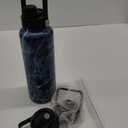 40oz Insulated Water Bottle Stainless Steel Sport Bottles with 3 Lids,Marble Ocean (40 Ounces)