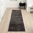 LUXE WEAVERS Modern Abstract Non-Shedding Runner Rug Black 2x8