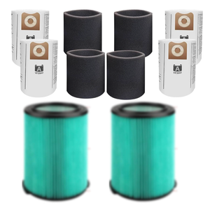 2 Pack VF6000 Filters + 4 Pack VF3502 Filter Bags + 4 Pack Foam Sleeve for Ridgid 520 Gallon Wet Dry Vacuum Cleaner (10 Pack)
