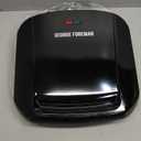 George Foreman 4-Serving Removable Plate Electric Grill and Panini Press, George Tough Non-Stick Coating, Drip Tray Catches Grease, Black