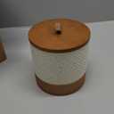 Ceramic Coffee Container Kitchen Food Storage Jars for Spice Sugar Tea Bag, Stackable Farmhouse Jars for Kitchen Pantry - Coffee Bar Accessories Housewarming Weeding Gift - White & 42 fl.oz