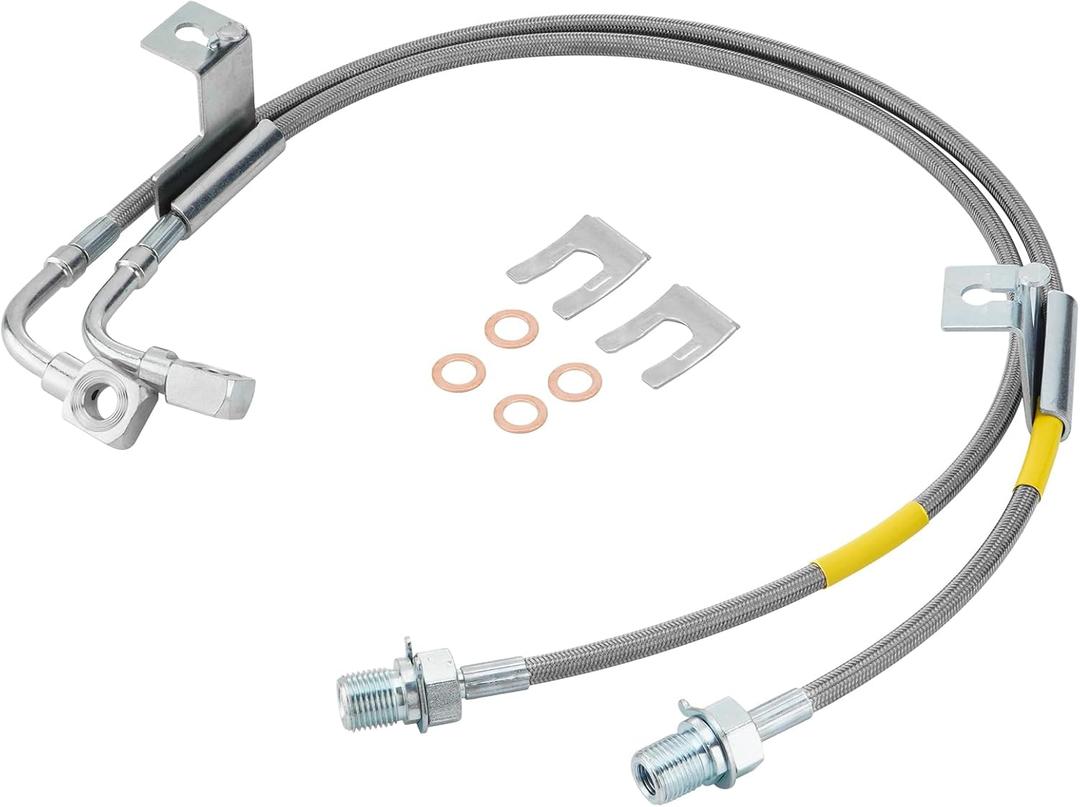 2PCS Front Stainless Steel Brake Lines 89360S Compatible with Chevy GMC Suburban Jimmy C10/K10 C15/K15 1987-1991 for 4"-6" Suspension Lift