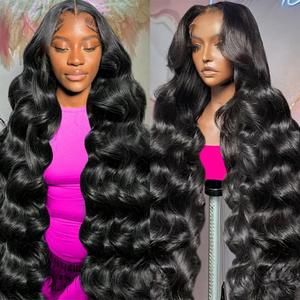 hiaemro 30 Inch 13x6 Lace Front Wigs Human Hair Body Wave HD Lace Frontal Wig Pre Plucked 200 Density Body Wave Human Hair Wig with Baby Hair Silky Smooth Tangle-free for Women Daily and 3D Eyelashes
