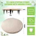 8 Pcs Garden Stepping Stones with Ground Stake Down Rubber Stepping Stones Outdoor 15.5'' Paving Garden Step Stones Decorative Walking Stones for Path Patio Lawn Yard Garden Pathway Pavers