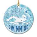 Swimmer Christmas Ornament 2025 - Swimming Ornaments for Christmas Tree, Swimmer Gifts for Men, Women, Sports Gift Ideas, Swim Gifts for Athletes, Coaches, Team - Ceramic Hanging Decorations, Pack Of 2