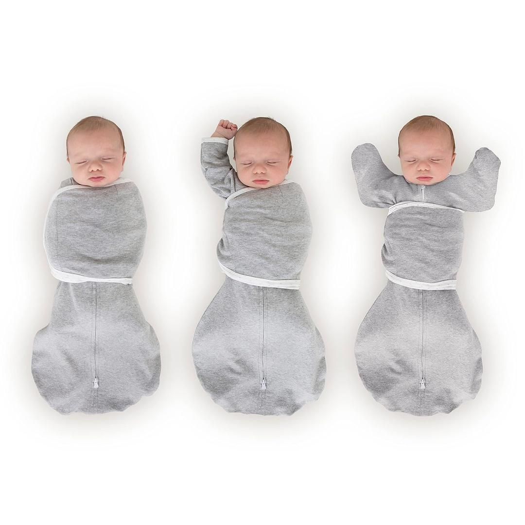 SwaddleDesigns 6-Way Omni Swaddle Sack, Arms Up Swaddle for Newborn, More Options to Calm Startle Reflex, Improves Sleep, Small, 0-3 month, 6-14 lbs, Heathered Gray