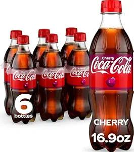 Coca-Cola Cherry Soda Soft Drink Bottles, 16.9 fl oz, 6 Pack, May 25 2026