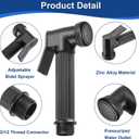 uxcell Handheld Bidet Sprayer, Metal, Black, Adjustable Water Pressure Control, Ergonomic Design, Wide Application