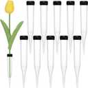 M METERXITY 30-Pack Floral Water Tubes, 4.3 Inch/ 11cm Plastic Floral Tubes with Rubber Caps for Flower Arrangements