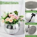 6 Pieces Disco Ball Flower Vase Mirror Disco Ball Glass Planter Candle Holder Glass Vase Bulk for Wedding Centerpieces Bedroom Kitchen Office Decoration Birthday (Silver, 5 x 6 Inch)