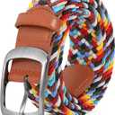 XZQTIVE Braided Belt Stretch Belt for Men and Women Multicolored Woven Golf Belt Elastic Jean Belts Fit Waist 33-37in