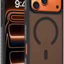 MZELQ for iPhone 17 Pro Case, Compatible with MagSafe, Anti-Skid Edge, Shockproof, Drop Proof,Corner Protection, Crystal Back, TPU High Duty Phone Cover -Black