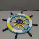 Tvoip 1Pcs 17.7" Diameter Nautical Beach Wooden Boat Ship Steering Wheel Fishing Net Shell Home Wall Decor Home Decoration Wall Hangings Accessories 
