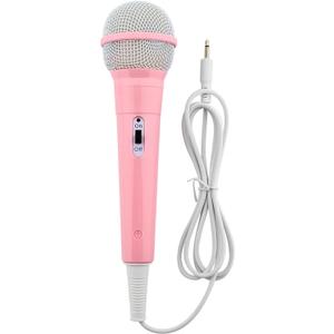 Wired Microphone, Wired Dynamic Microphone 3.5mm Jack Lightweight No Battery for Kids Singing Mechine Home (Pink)