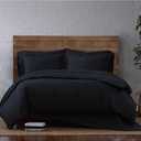 Brooklyn Loom Classic Cotton Duvet Sets Black Cotton 2-Piece Twin XL Duvet Set, Solid Color Themed, for Men and Women, OEKO-TEX Certified Confidence