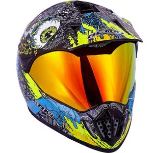 Dirt Bike Helmets ATV MX Motocross Four Wheeler Helmets for Adults Dual Sport Off Road Motorcycle Helmets for Men Women Full Face Helmet Dot Approved Color Red Shield, M