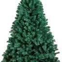 6FT 1,300 Tips Artificial Christmas Pine Tree Fake Xmas Spruce Trees Holiday Decoration with Metal Stand Easy Assembly for Outdoor and Indoor Decor Green