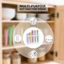 Ortarco Straw Holder Organizer for Cabinet Door, Reusable Tumbler Straw Storage Container, Large Acrylic Sticky Cupboard Door Straw Holder, Kitchen Accessories Container (Transparent)