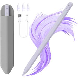 Stylus Pen for iPad11&10thGen,14Mins Faster Charge, with Pencil Holder,Palm Rejection, Tilt Sensitivity, for iPad Air11&13-inch(M3/M2), iPad Pro 11&13-inch (M4),iPad 6-11th,iPad Pro 11/12.9 inch (Light Purple)