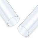 4 Pieces 4" x 36" Clear Rigid Pipes, Plastic Round Tubes with Strap Clamps for Home, Garden, Woodworking, DIY Dust Collection System
