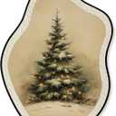 KVEKVE Vintage Winter Oval Wall Art,Winter Rustic Farmhouse Decor,Snowy Landscape Seasonal Decor,For Wall Or Tabletop,Birthday Gifts For Women,Housewarming GiftsStaircase Hallway Bedroom.8x10inch (Christmas tree2)