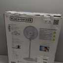 BLACK+DECKER 16" Stand Fan with Pedestal Base, Height Adjustable Pedestal Fan with Remote and Touch Control Panel, Free Standing Fan with 90-Degree Oscillating and 3-Speed Settings, White