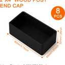 (8 PCS) 2x4 Wood Post Rubber End Caps (1.57" x 3.15") Waterproof and Weather-Resistant Rubber Caps for Table Legs, Chair Legs, Armrests, and Outdoor Lumber Posts (Black)