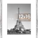 upsimples 12x16 Picture Frame, Display Pictures 8.5x11 with Mat or 12 x 16 Without, Wall Hanging Poster Frames, Rustic White, 1 Pack