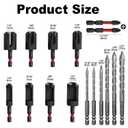 Wood Plug Cutter Drill Bit Set 16-Piece, Straight and Tapered Cutting Tools Includes Screwdriver Bits and Masonry Drill Bit Set, 1/4" Hex Shank for Woodworking with Storage Box