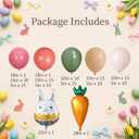 Easter Balloon Garland Arch Kit, 143PCS Happy Easter Party Decorations with Rabbit Carrot Balloons for Spring Birthday Party Baby Shower Decorations
