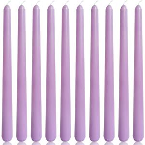 10 Inch Lavender Taper Candles, 10 Pack Unscented Candlesticks for Dinner Wedding Christmas Seasonal Celebration and Home Decoration