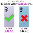Asuwish Phone Case for Samsung Galaxy A32 5G 2021 6.5 inch Wallet Cover with Tempered Glass Screen Protector and RFID Blocking Ring Card Holder Cell M32 G5 A 32 32A S32 SM-A326U A326U Women Men Teal