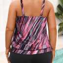 Yonique Plus Size Tankini Swimsuits for Women Blouson Tankini Tops with Swim Shorts Two Piece Bathing Suits (XXXL)