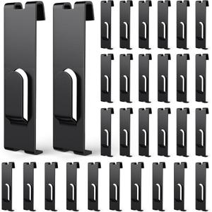 30 Pcs Gridwall Utility Notch Hook Gridwall Picture Hanger Commercial Black Grid Wall Panel Pegs for Panel Pegboard Grid Shelf Hanging Display (30, Black)