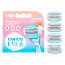 EVE6 Razor for Women, 6 long-lasting blades for Eve6 Razor [4 Refills] - 4 Cartridges only