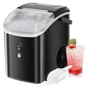 Antarctic Star Ice Maker Machine Countertop,Portable Automatic 9 Ice Cubes Ready in 8 Minutes,Makes 26 lbs of Ice per 24 Hours,Self-Clean,See-Through Lid for Home/Bar/Party Black