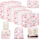 BAGAIL 8 Set Packing Cubes Luggage Packing Organizers for Travel Accessories-Pink Flamingo
