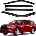 Canvcle Highlander Rain Guards - Window Visors for Toyota Highlander 2020-2025 2026, Outside-Mount Tape-On Side Window Wind Deflectors for Highlander Accessories, Vent Visors Shades Rainproof 4PCS