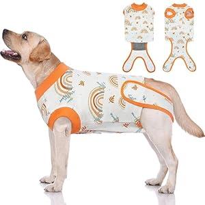 IDOMIK Dog Recovery Suit After Surgery, Breathable Dog Surgery Recovery Suit for Female Male Dogs Cats, Dog Surgical Onesie for Spay Neuter Surgery, E-Collar Cone Alternative Anti-Licking Abdominal Wound