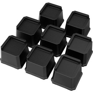 Bed Risers 3 Inch Set of 8, Oversized Bed Lifts Risers 3 in Heavy Duty Furniture Risers L Shape Wide Opening Bed Elevators fits to Couch, Sofa, Bed Frame, Black