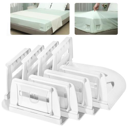 Sheet Holders - Bed Sheet Holders for Corners Heavy Duty Fitted Sheet Holders Keep Sheets Firm & Tight Bed Sheet Grippers Lock Bed Sheets Holders for All Mattress Sizes Bedsheet Clips Easy Setup