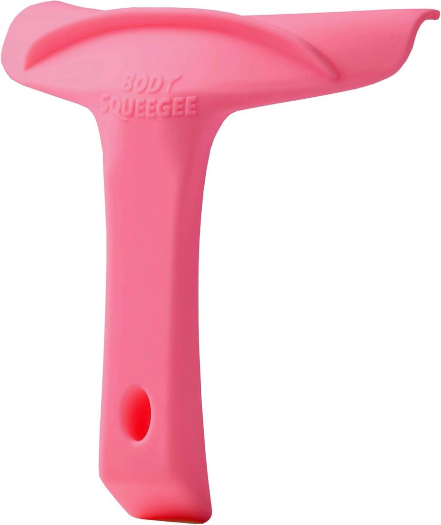 The Body Squeegee Original Silicone Squeegee for Body, Curved Water Remover for Skin, Post-Shower Drying Tool, Hygiene Tool for Reducing Muskiness in Towels, Shower Accessory and Bathroom Essential (Pink)
