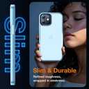 3 x for iPhone 12 Phone Case, Shockproof for iPhone 12 Pro Case, Military Grade Drop Protection, Protective Hard Back Slim Translucent Case, Sierra Blue