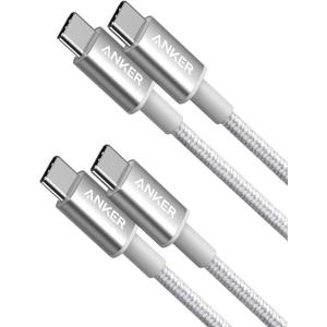 Anker USB C to USB C Cable, Type-C 60W Fast Charging Cable (3FT, 2Pack) for iPhone 16 Series, iPad mini 6 and More (Silver)