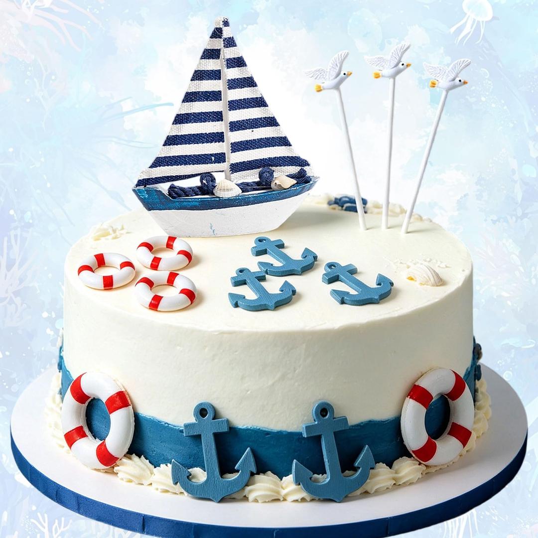 LaVenty Nautical cake Topper Baby Shower Nautical Cake Decoration
