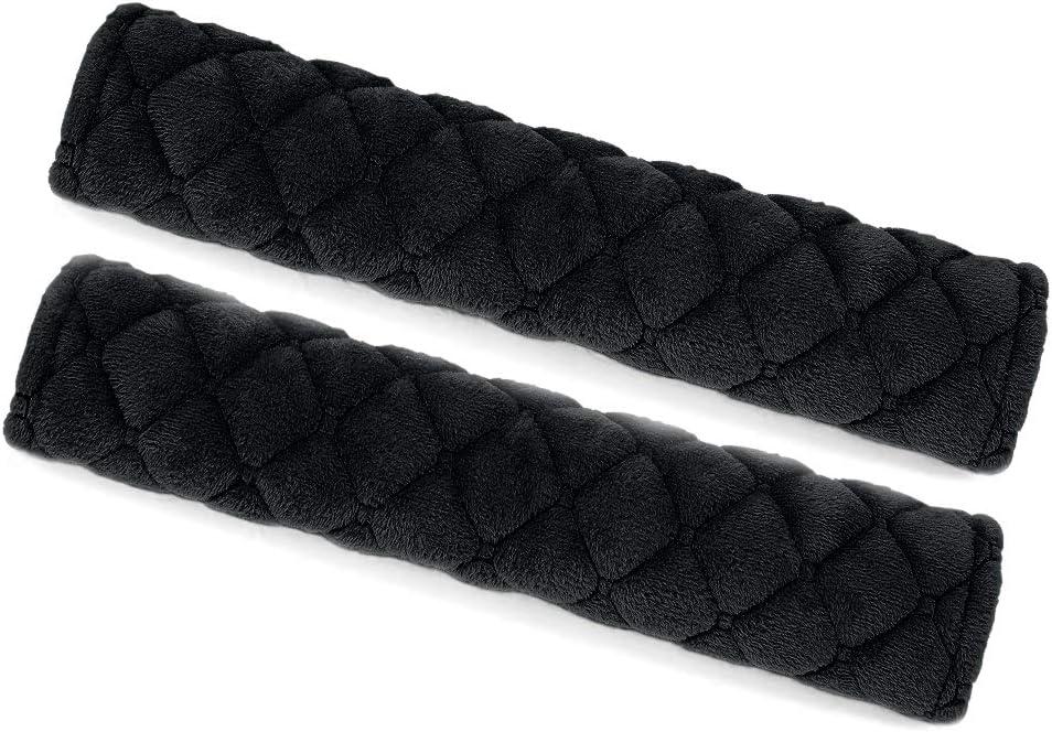 surpassme Car Seat Belt Pads Cover, 2 Pack Seat Belt Shoulder Strap Covers Protector to Release Stress to Your Neck and Shoulder for a Safety Driving (Black) (2pcs-10.43 inches)