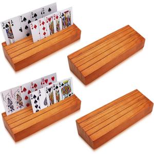 Card Deck Stand Set of 4 Playing Cards Holder for Kids Elder Wood Racks Tray for Organizing on Game Bridge Adults Uno Skipbo 5 Crowns(Orange) Card Deck Stand Set of 4 Playing Cards Holder for Kids Elder Wood Racks Tray for Organizing on Game Bridge Adults Uno Skipbo 5 Crowns(Orange)