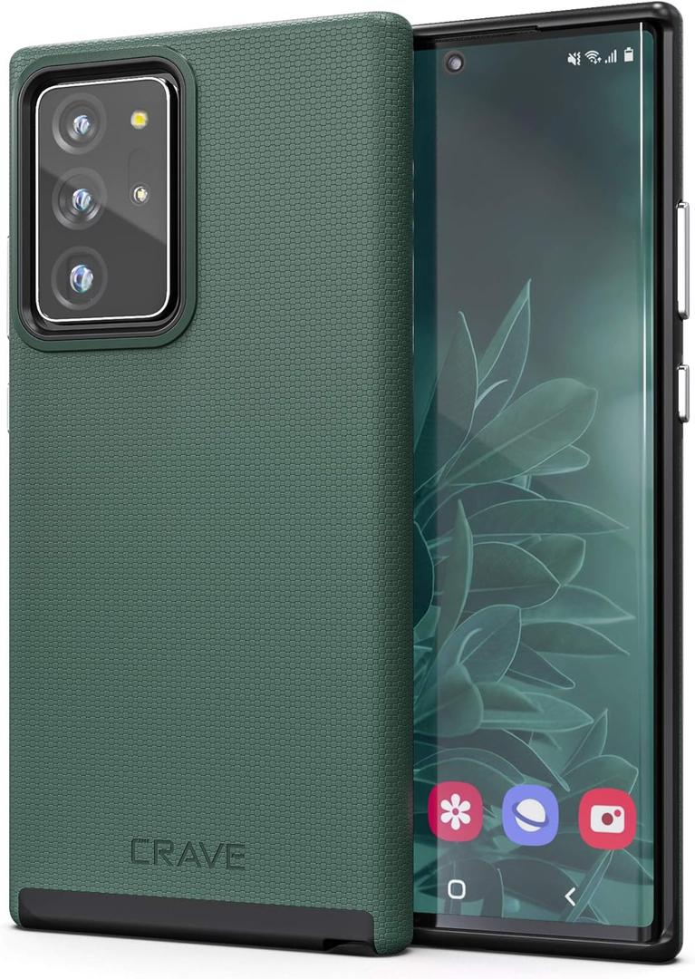 Crave for Galaxy Note 20 Ultra Case, Shockproof Protection Dual Layer Case for Galaxy Note 20 Ultra (6.9 inch) - Forest Green