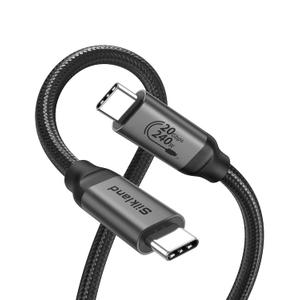 Silkland USB C Monitor Display Cable 10FT [4K@144Hz/60Hz 8K@30Hz], USB C 3.2 Gen 2x2 Video Cable, 20Gbps Data Transfer, 240W PD Fast Charge, Type C Compatible with iPhone 16, MacBook Pro, iPad